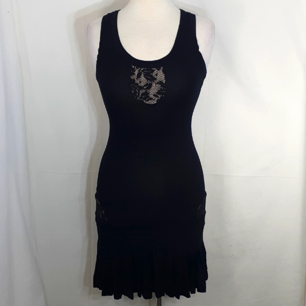 Betsey Johnson black and black lace bodycon dress size small new with tags - Picture 1 of 11